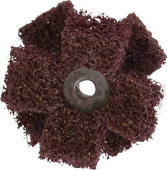 Merit Abrasives - 2" Diam Medium Density Cross Buff - 2 Plys, 1/4-20 Thread, Medium Grade, 12,000 Max RPM - Best Tool & Supply