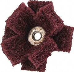 Merit Abrasives - 2" Diam Medium Density Cross Buff - 2 Plys, 1/4-20 Thread, Very Fine Grade, 12,000 Max RPM - Best Tool & Supply