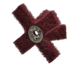 Merit Abrasives - 3" Diam Medium Density Cross Buff - 2 Plys, 1/4-20 Thread, Very Fine Grade, 8,000 Max RPM - Best Tool & Supply