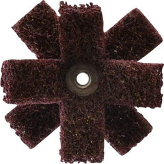 Merit Abrasives - 3" Diam Medium Density Cross Buff - 2 Plys, 1/4-20 Thread, Medium Grade, 8,000 Max RPM - Best Tool & Supply