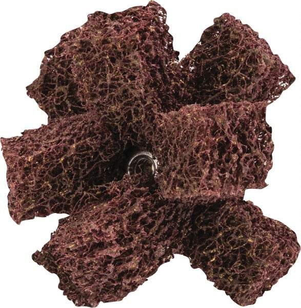 Merit Abrasives - 2" Diam Medium Density Cross Buff - 2 Plys, 8-32 Thread, Medium Grade, 12,000 Max RPM - Best Tool & Supply