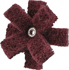 Merit Abrasives - 2" Diam Medium Density Cross Buff - 2 Plys, 8-32 Thread, Very Fine Grade, 12,000 Max RPM - Best Tool & Supply