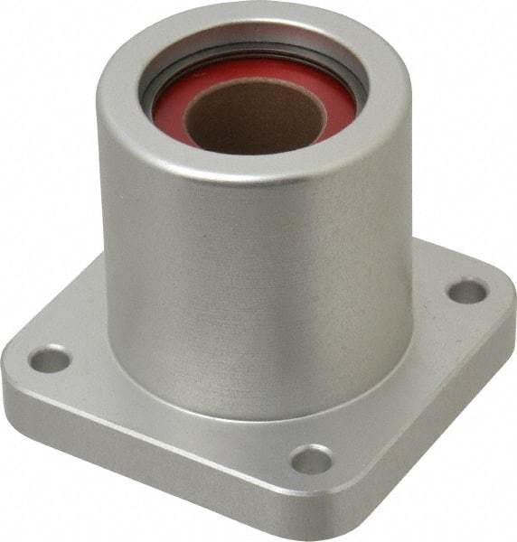 Pacific Bearing - 3/4" ID, 2.067" OAL x 2.38" OAH 4-Bolt Flange Mounted Bearing - 1,470 Lb Static Cap, 1-3/4" Btw Mnt Hole Ctrs, Aluminum - Best Tool & Supply