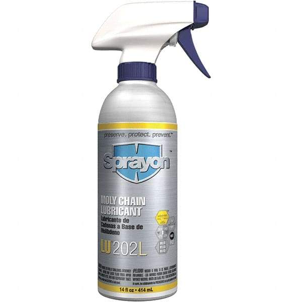 Sprayon - 16 oz Aerosol Extreme Pressure Chain & Cable Lubricant - Light Amber, -20 to 300°F, Food Grade - Best Tool & Supply