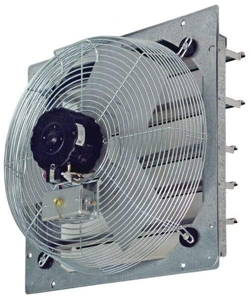 TPI - 10" Blade, Direct Drive, 1/12 hp, 680, 540 & 460 CFM, Totally Enclosed Exhaust Fan - 13-1/8" Opening Height x 13-1/8" Opening Width, 120 Volt, 3 Speed, Single Phase - Best Tool & Supply