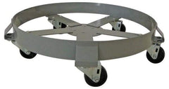 PRO-SOURCE - 1,400 Lb Load Capacity, 55 Gal Drum Dolly - 6-1/2" High, 5 Wheels - Best Tool & Supply