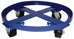 PRO-SOURCE - 2,000 Lb Load Capacity, 55 Gal Drum Dolly - 5-3/4" High, 4 Wheels - Best Tool & Supply