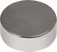 Mag-Mate - 3/4" Diam x 1/4" High Neodymium Rare Earth Magnet - 10.7 Lb Max Capacity, 180°F Max, Nickel Plated - Best Tool & Supply