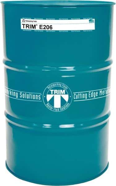 Master Fluid Solutions - TRIM E206, 54 Gal Drum Cutting & Grinding Fluid - Water Soluble, For Gear Hobbing, Heavy-Duty Broaching, High Speed Turning - Best Tool & Supply