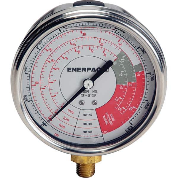 Enerpac - Hydraulic Pressure Gages & Adapters Type: Glycerine Filled Pressure Rating: 10000 - Best Tool & Supply