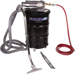 Guardair - 55 Gal Steel Tank, Air Powered Pneumatic Canister Wet/Dry Vacuum - 20' Hose Fitting, Cartridge Filter, Accessories Included - Best Tool & Supply