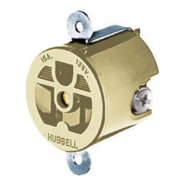 Hubbell Wiring Device-Kellems - 125V 15A NEMA 5-15R Industrial Grade Ivory Straight Blade Single Receptacle - Best Tool & Supply