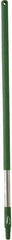 Vikan - 39-1/2 x 1-1/4" Stainless Steel Squeegee Handle - European Threaded Connection, Green - Best Tool & Supply