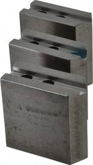 H & R Manufacturing - 1.5mm x 60° Serrated Attachment, Square Soft Lathe Chuck Jaw - 3 Jaws, Steel, 1" Btw Mount Hole Ctrs, 3-1/2" Long x 1-1/2" Wide x 3-1/2" High, 0.551" Groove, 12mm Fastener - Best Tool & Supply