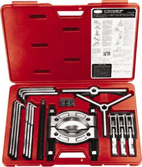 Proto - 19 Piece, 11" Spread, Wide Puller Set - 6 Jaws, 12" Reach - Best Tool & Supply