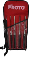 Proto - 5 Piece, 5/32 to 5/16", Pin Punch Set - Round Shank, Comes in Pouch - Best Tool & Supply