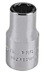 Proto - 1/4" Drive, Standard Hand Socket - 12 Points, Chrome Finish - Best Tool & Supply