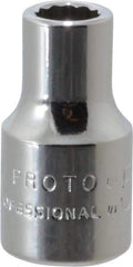 Proto - 1/4" Drive, Standard Hand Socket - 12 Points, 7/8" OAL, Chrome Finish - Best Tool & Supply