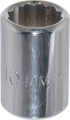 Proto - 1/4" Drive, Standard Hand Socket - 12 Points, 7/8" OAL, Chrome Finish - Best Tool & Supply