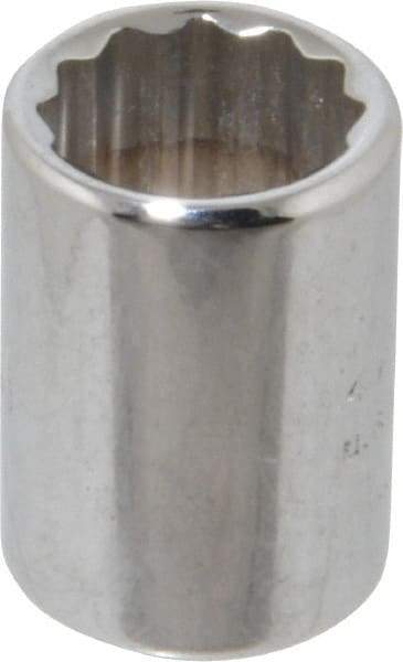 Proto - 1/4" Drive, Standard Hand Socket - 12 Points, 7/8" OAL, Chrome Finish - Best Tool & Supply