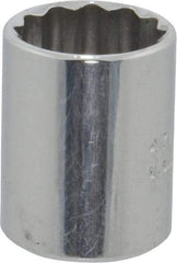 Proto - 1/4" Drive, Standard Hand Socket - 12 Points, 7/8" OAL, Chrome Vanadium, Chrome Finish - Best Tool & Supply