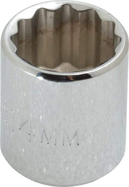 Proto - 1/4" Drive, Standard Hand Socket - 12 Points, 7/8" OAL, Chrome Finish - Best Tool & Supply