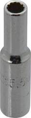 Proto - 1/4" Drive, Deep Hand Socket - 12 Points, 1-15/16" OAL, Chrome Finish - Best Tool & Supply