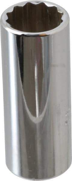 Proto - 1/4" Drive, Deep Hand Socket - 12 Points, 1-15/16" OAL, Chrome Vanadium, Chrome Finish - Best Tool & Supply