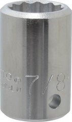 Proto - 7/8", 3/4" Drive, Standard Hand Socket - 12 Points, 2" OAL, Chrome Finish - Best Tool & Supply