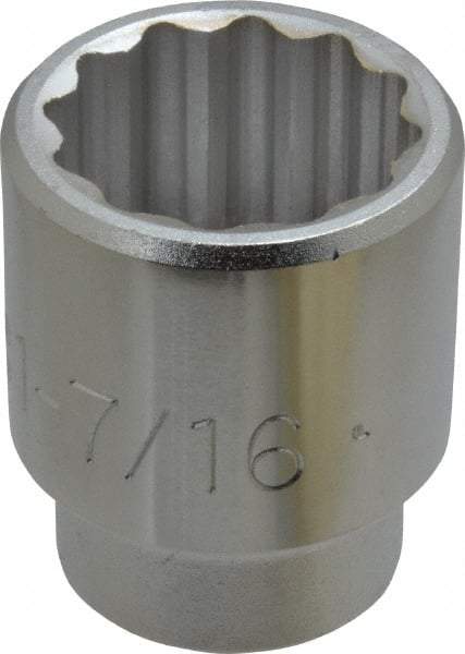 Proto - 1-7/16", 3/4" Drive, Standard Hand Socket - 12 Points, 2-13/32" OAL, Chrome Finish - Best Tool & Supply