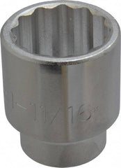 Proto - 1-11/16", 3/4" Drive, Standard Hand Socket - 12 Points, 2-3/4" OAL, Chrome Finish - Best Tool & Supply