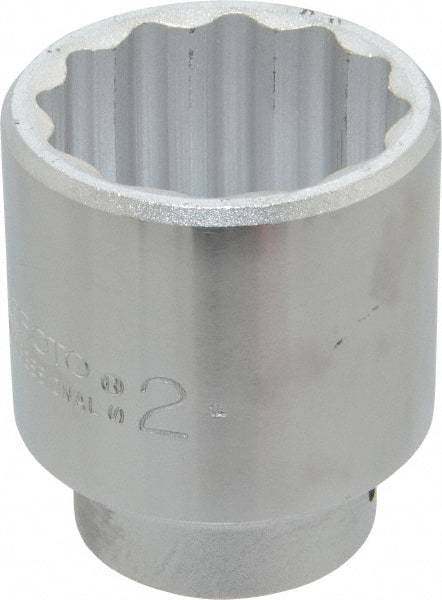 Proto - 2", 3/4" Drive, Standard Hand Socket - 12 Points, 3-7/64" OAL, Chrome Finish - Best Tool & Supply