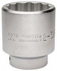 Proto - 2-3/8", 3/4" Drive, Standard Hand Socket - 12 Points, 3-43/64" OAL, Chrome Finish - Best Tool & Supply