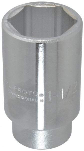 Proto - 1-1/2", 3/4" Drive, Deep Hand Socket - 6 Points, 3-1/2" OAL - Best Tool & Supply