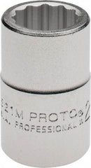 Proto - 3/4" Drive, Standard Hand Socket - 12 Points, 2" OAL, Chrome Finish - Best Tool & Supply