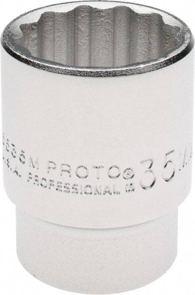 Proto - 3/4" Drive, Standard Hand Socket - 12 Points, 2-1/4" OAL, Chrome Finish - Best Tool & Supply