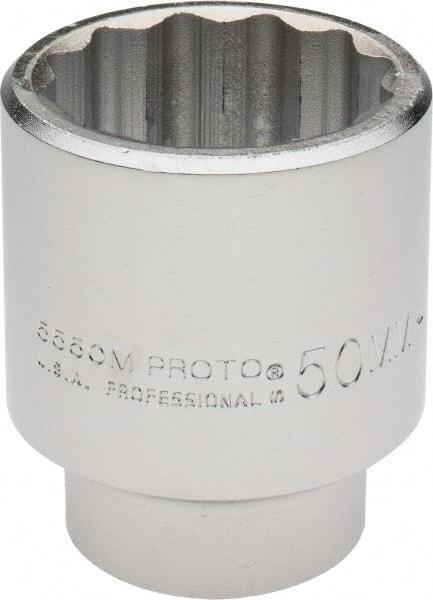 Proto - 3/4" Drive, Standard Hand Socket - 12 Points, 3-5/32" OAL, Chrome Finish - Best Tool & Supply