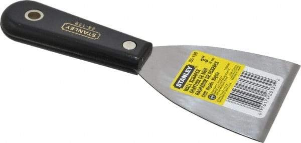 Stanley - Stiff Steel 1-Edge Scraper - 3" Blade Width x 3-5/8" Blade Length, 3-7/8" Long Nylon Handle - Best Tool & Supply