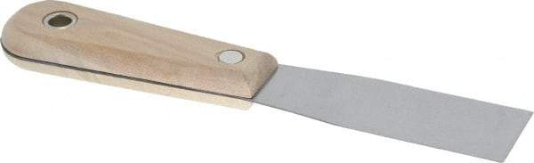 Stanley - 1-1/4" Wide Steel Putty Knife - Flexible, Hardwood Handle, 7-1/2" OAL - Best Tool & Supply