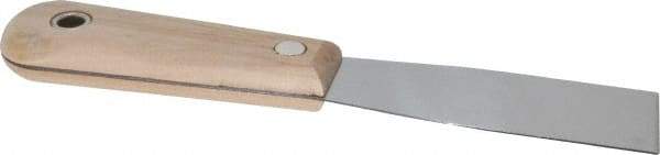 Stanley - 1-1/4" Wide Steel Putty Knife - Stiff, Hardwood Handle, 7-1/2" OAL - Best Tool & Supply