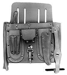 Proto - 6 Pocket Electrician's Holster - Leather, Natural, 10-1/2" Wide x 10" High - Best Tool & Supply