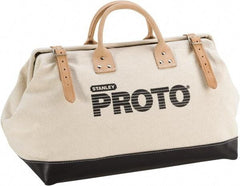 Proto - White Canvas/Vinyl Tool Bag - 20" Wide x 10-1/4" Deep x 2" High - Best Tool & Supply