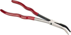 Proto - 11-3/8" OAL, 2-9/16" Jaw Length x 23/32" Jaw Width, Long Nose Bent Nose Pliers - Smooth Jaw, Plastisol Handles - Best Tool & Supply