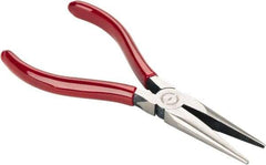 Proto - 6-5/8" OAL, 1-7/8" Jaw Length x 11/16" Jaw Width, Long Nose Chain Nose Pliers - Serrated Jaw, Standard Head, Plastisol Handles - Best Tool & Supply