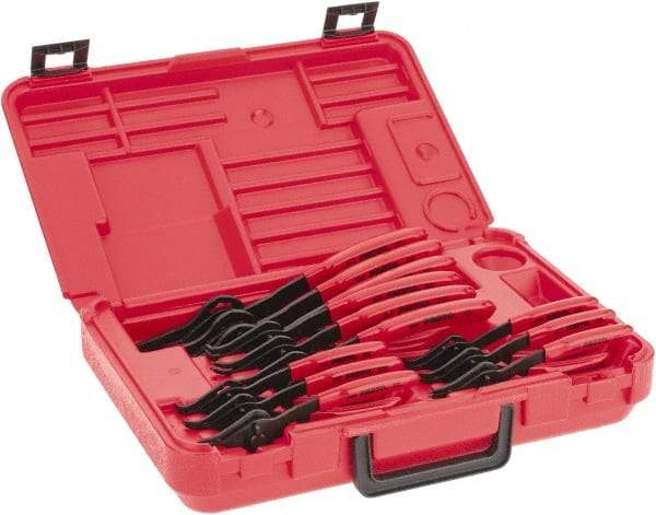 Proto - 12 Piece, Retaining Ring Pliers Set - 5-7/8, 5-3/4, 5-11/16, 5-7/8, 5-3/4, 5-11/16, 7-1/2, 7-3/8, 7-1/8, 9-1/4, 9 & 8-5/8" OAL - Best Tool & Supply