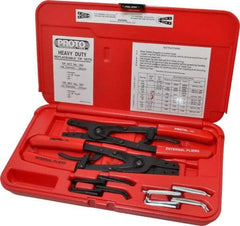 Proto - 18 Piece, Retaining Ring Pliers Set - 9-1/2" OAL - Best Tool & Supply