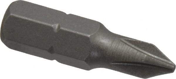 Irwin - #1, Hex Drive Phillips Screwdriver Bit - 1/4" Drive, 1" OAL - Best Tool & Supply