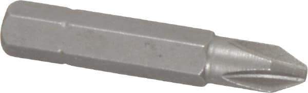 Irwin - #2, Hex Drive Phillips Screwdriver Bit - 1/4" Drive, 1-1/2" OAL - Best Tool & Supply