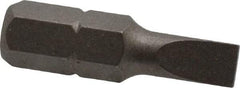 Irwin - 3/16" x 0.034" Blade, 1/4" Drive Slotted Screwdriver Bit - 1" OAL, Power Bit - Best Tool & Supply