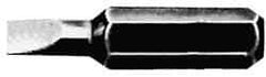 Irwin - 3/16" x 0.034" Blade, 5/16" Drive Slotted Screwdriver Bit - 1-1/2" OAL, Power Bit - Best Tool & Supply